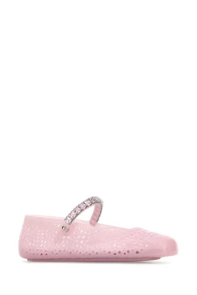 Jimmy Choo The Jelly Glitter Crystal-strap Ballerina Flats