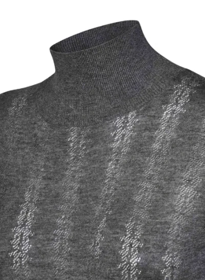 Max Mara Studio Wool Silk Blend Sweaters In Gray