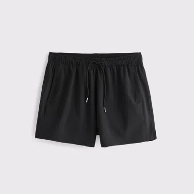 Abercrombie & Fitch Ypb Motiontek Athletic Fit Unlined Training Short In Black