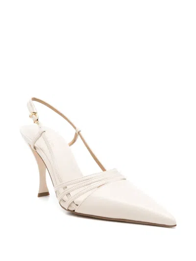 Michael Michael Kors 100mm Leather Pumps In White