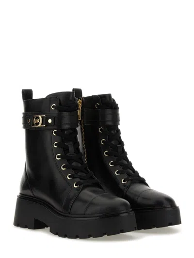 Michael Michael Kors Black Cow Leather Boots In Black