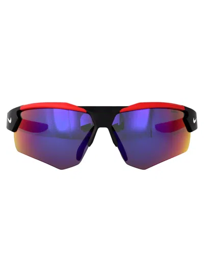 Nike Half Frame Sunglasses In Red