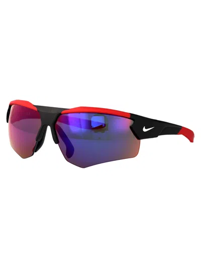 Nike Half Frame Sunglasses In Red