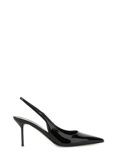 Paris Texas Black Leather High Heels In Black