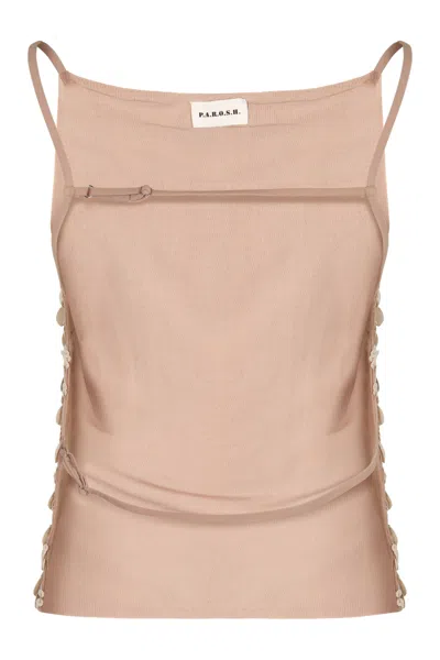 P.a.r.o.s.h Parosh Sequin Top In Neutral