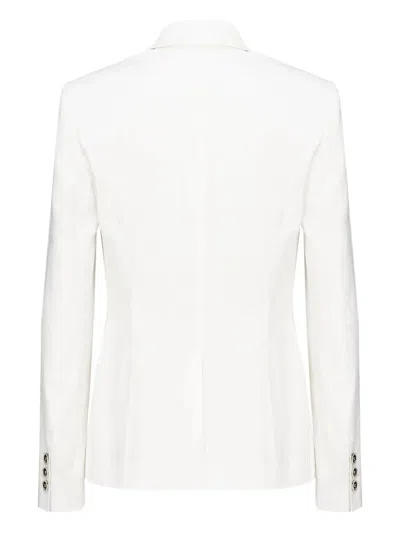 Pinko Equilibrata Linen Blazer In White