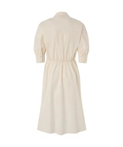 Pinko Wrap Dress Knee Length Puff Sleeves In Neutral