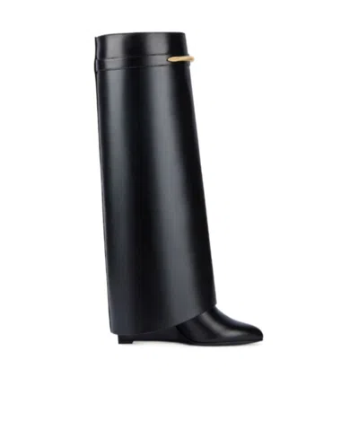 Givenchy Shark 95 Leather Knee-high Boots In Black