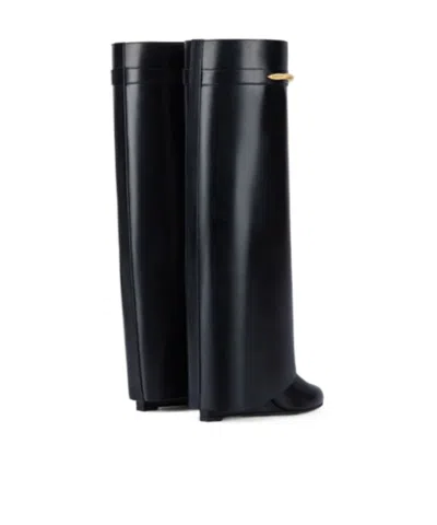 Givenchy Shark 95 Leather Knee-high Boots In Black