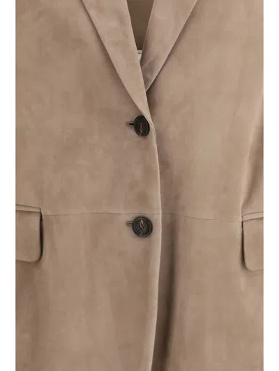 Brunello Cucinelli Single Breasted Jacket In Neutral