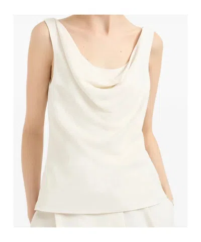 Brunello Cucinelli Fluid Twill Top In White