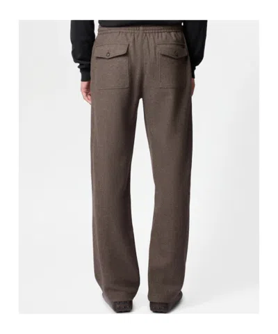 Tod's Wool Drawstring Casual Pants In Brown