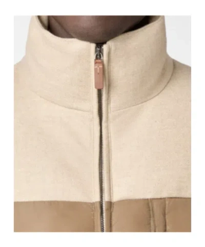 Tod's Dual-material Down Jacket In Brown