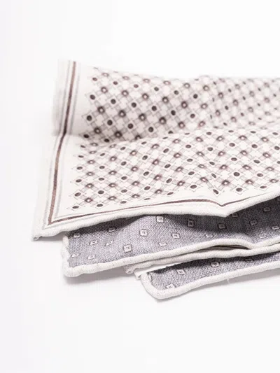 Brunello Cucinelli Geometric-pattern Silk Pocket Square In Multi