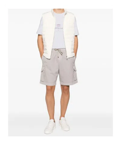 Brunello Cucinelli Men Crew-neck T-shirt With Graphic Print In White