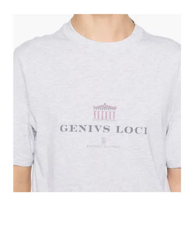 Brunello Cucinelli Men Crew-neck T-shirt With Graphic Print In White