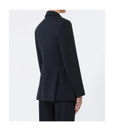 Max Mara Long-sleeved Suit Jacket In Blue
