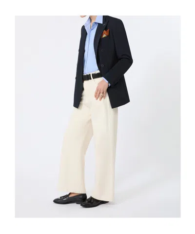 Max Mara Long-sleeved Suit Jacket In Blue
