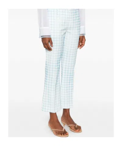 Ermanno Scervino Gingham-pattern Drawstring Trousers In White