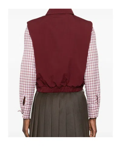 Miu Miu Logo-embroidered Gilet In Brown
