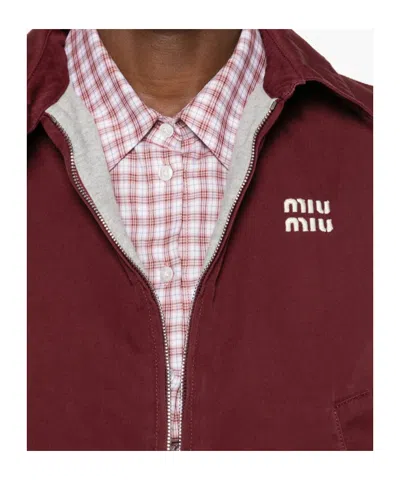 Miu Miu Logo-embroidered Gilet In Brown