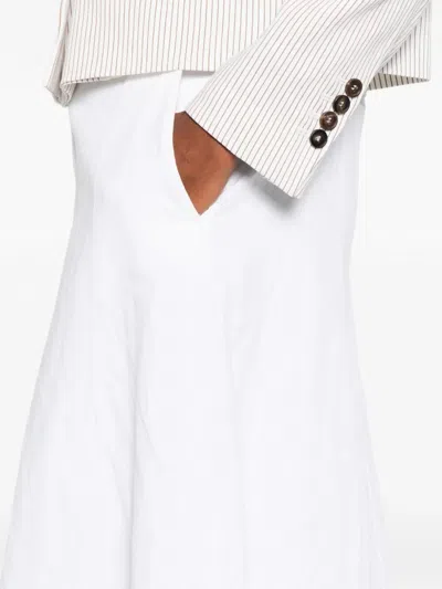 Brunello Cucinelli Flared Maxi Skirt In White