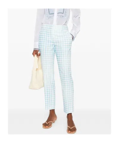 Ermanno Scervino Gingham-pattern Drawstring Trousers In Blue