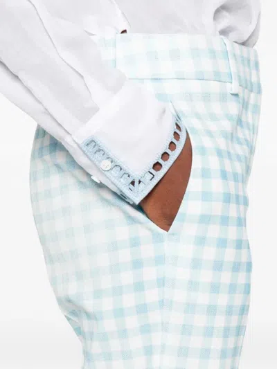 Ermanno Scervino Gingham-pattern Drawstring Trousers In Blue