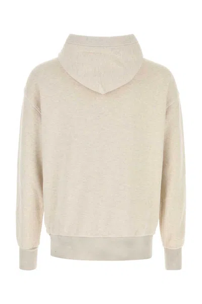 Prada Melange Sand Cotton Sweatshirt In White