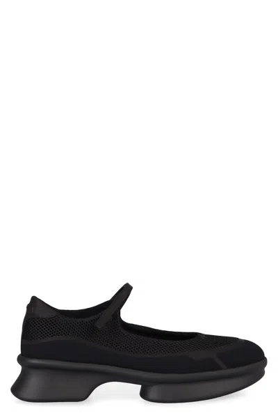 Prada Wavy Mesh Platform Ballerina Shoes