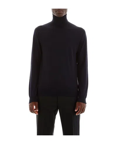 Prada Turtleneck Knitted Pullover In Black