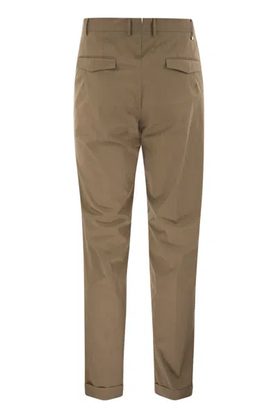 Pt Torino Master-fit Cotton-blend Trousers In Brown