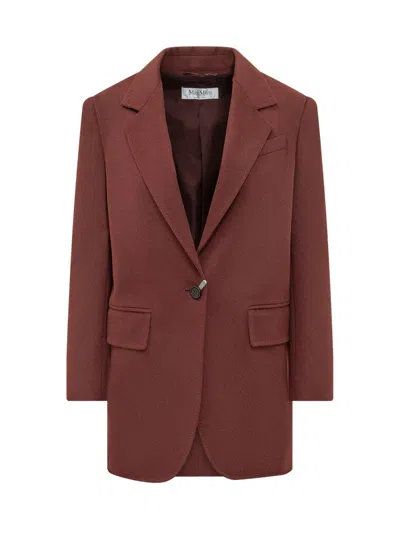 Max Mara Single-breasted Blazer Jackets Bordeaux In Burgundy