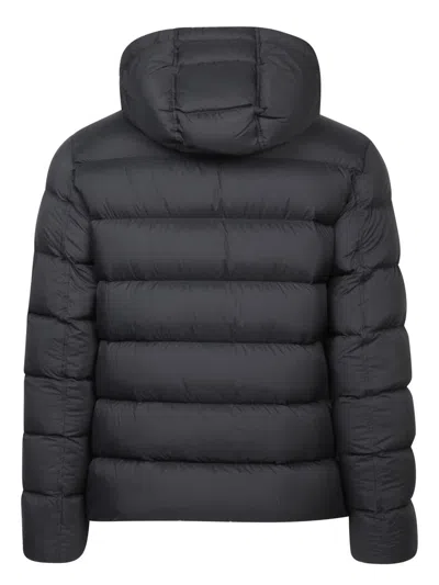 Herno Quilted Hooded Down Jacket With Side Pockets In Black