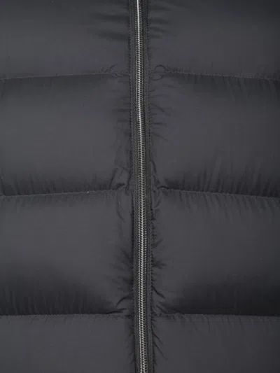 Herno Quilted Hooded Down Jacket With Side Pockets In Black