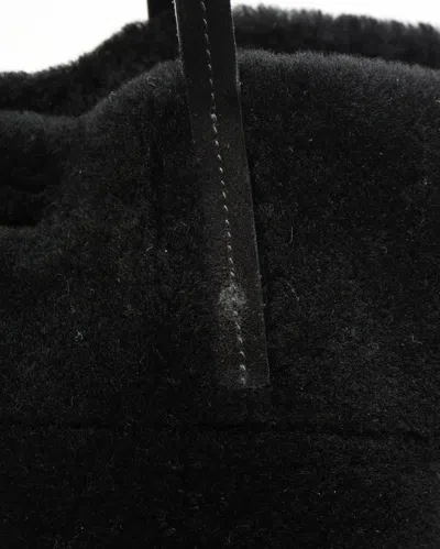 Miu Miu Shearling Tote Bag In Black