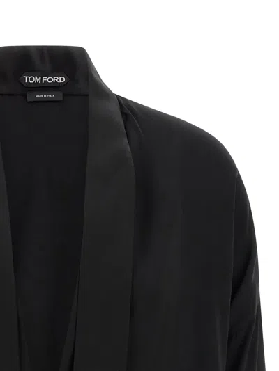 Tom Ford Bow Tie Neck Blouse Long Sleeves In Black
