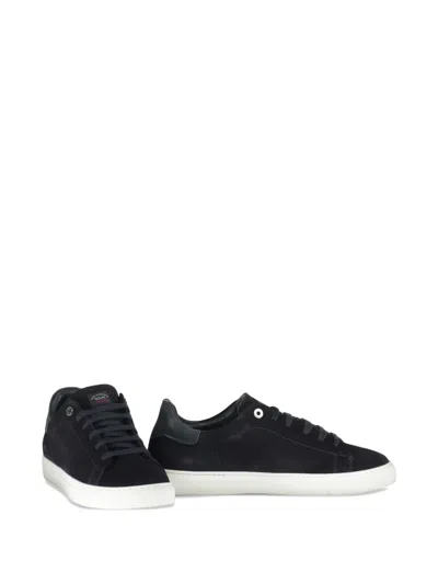 Paul & Shark Lace-up Leather Trainers In Black