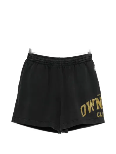 Represent Logo-print Track Shorts In Black