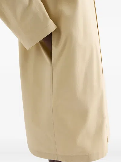 Jil Sander Patch Pocket Poplin Coat In Yellow