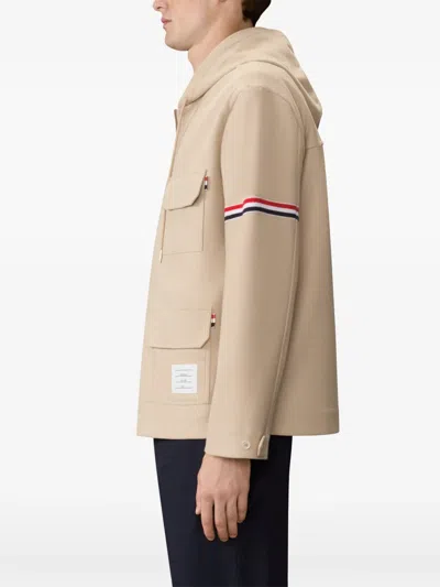 Thom Browne Armband Oversized Parka In Neutral