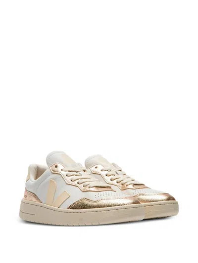 Veja V-90 Leather Sneakers In Multi