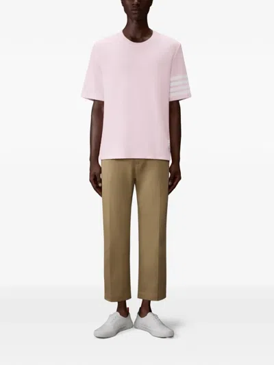 Thom Browne Piqué 4-bar T-shirt In Pink