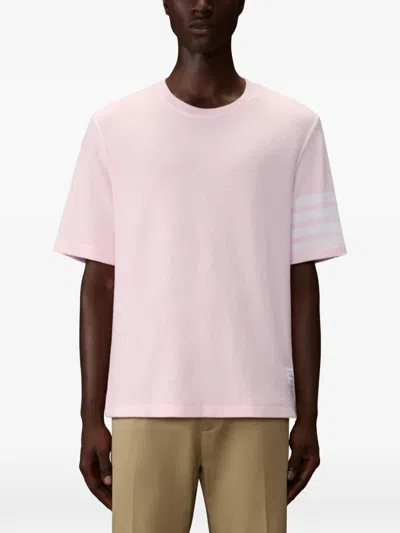 Thom Browne Piqué 4-bar T-shirt In Pink