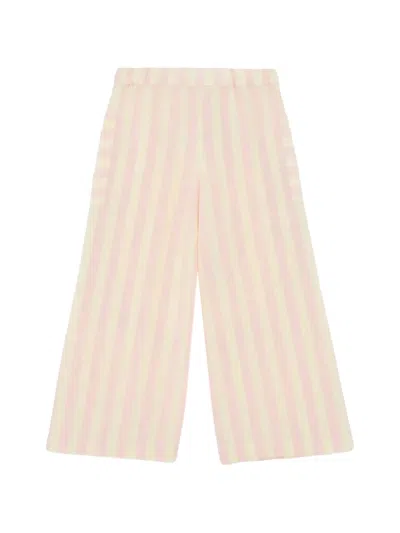 Bonton Striped Pocket Trousers In Pink