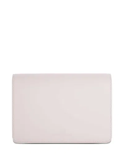 Elisabetta Franchi Rectangular Pink Smooth Geometric Clasp Clutch In Pink