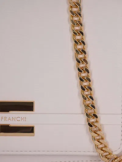Elisabetta Franchi Rectangular Pink Smooth Geometric Clasp Clutch In Pink
