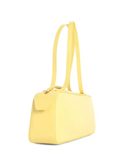 Khaite Simona Leather Shoulder Bag In Yellow