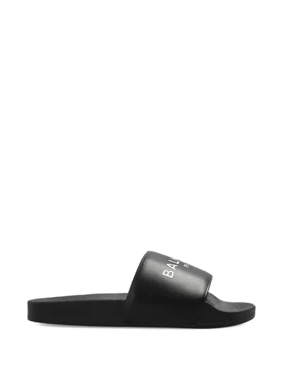 Balmain Logo Slides In Black