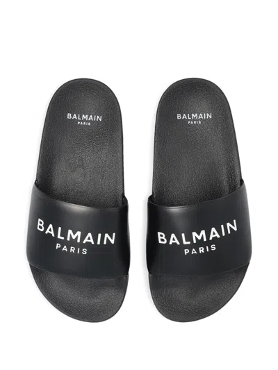 Balmain Logo Slides In Black